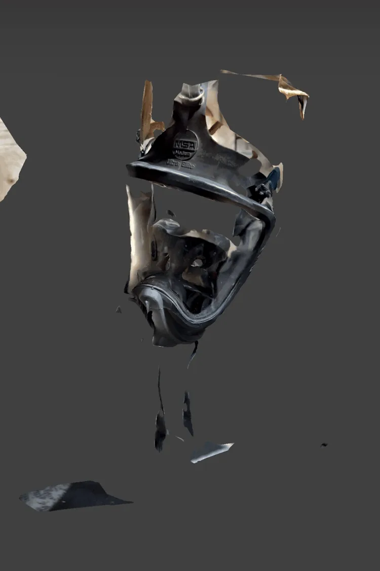A 3D scan of the MSA mask shell used to fit the Ember mount.